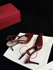 VLTN Vlogo Signature Patent Leather Slingback Pump 80mm Red - 6