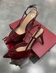 VLTN Vlogo Signature Patent Leather Slingback Pump 80mm Red - 1