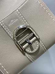 Delvaux Brillant Mini Surpiqué in Rodeo Calf Tourterelle I - Ivory 20x11.5x16cm - 5