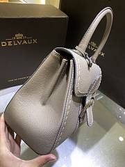 Delvaux Brillant PM Surpiqué in Rodeo Calf Tourterelle I - Ivory 24x2x19cm - 2