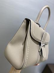 Delvaux Brillant MM Surpiqué in Rodeo Calf Tourterelle I - Ivory 29x15x22cm - 3