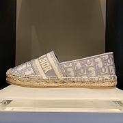 Dior Granville Espadrille Stone Gray Dior Oblique Embroidered Cotton - 4