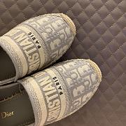 Dior Granville Espadrille Stone Gray Dior Oblique Embroidered Cotton - 6