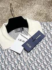 Dior Oblique Polo Shirt White Blue and Brown Cotton Jacquard - 6