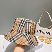 Burberry Check Cotton Bucket Hat Stone - 5