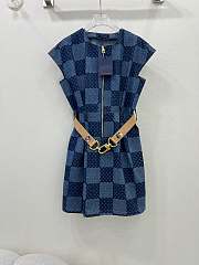 LV XXL Detail Damier Denim Dress 1AFLDI - 1