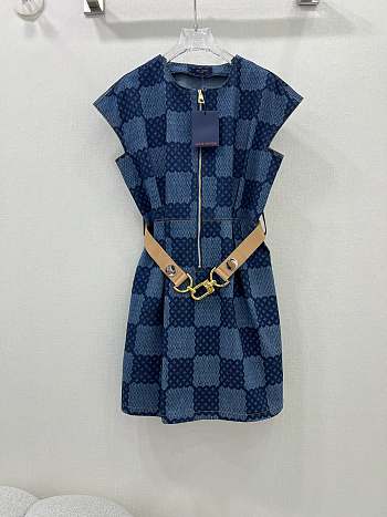 LV XXL Detail Damier Denim Dress 1AFLDI