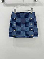 LV Damier Denim Mini Skirt 1AFMQS - 1