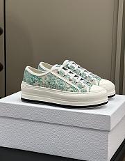 Dioriviera Walk'n'Dior Platform Sneaker Cotton Embroidered with Aquamarina Toile de Jouy Sauvage Motif - 1