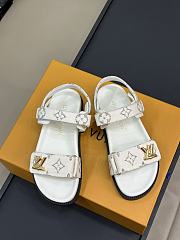 LV Sunset Flat Comfort Sandal Multicolor White Tweed 1ACSH3 - 5