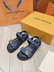 LV Sunset Flat Comfort Sandal Navy Blue Nylon 1ACTWB - 2