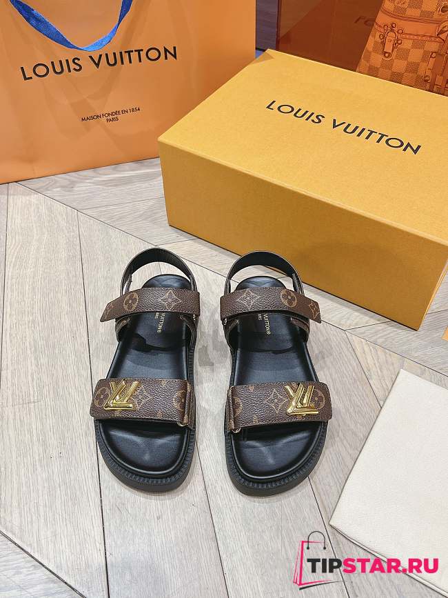 LV Sunset Flat Comfort Sandal Cacao Brown 1ACL9C - 1