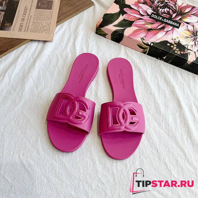 D&G Bianca DG-logo Slides Pink - 1