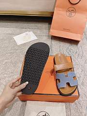 Hermes Chypre Sandal Blue Denim/ Brown - 3