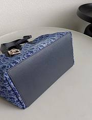 Medium Large Dior Toujours Bag Blue Denim Dior Oblique Jacquard 28.5x21.5x17cm - 6