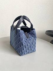 Medium Large Dior Toujours Bag Blue Denim Dior Oblique Jacquard 28.5x21.5x17cm - 5