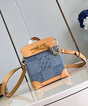 LV Nano Steamer Damier Denim 3D Cotton Canvas N40751 15x18x7cm - 1