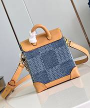 LV Nano Steamer Damier Denim 3D Cotton Canvas N40751 15x18x7cm - 3