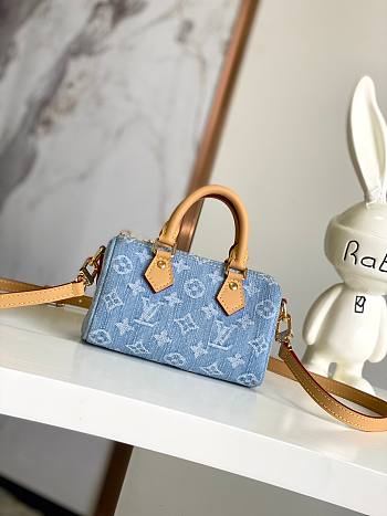 LV Nano Speedy Sky Blue Denim M11212 16x10x7.5cm