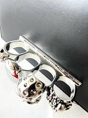 McQueen The Biker Mini Jewelled Satchel Black Silver Calfskin Leather 17.5x9.5x4cm - 6