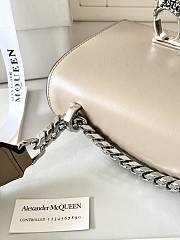 McQueen The Biker Mini Jewelled Satchel Beige Silver Calfskin Leather 17.5x9.5x4cm - 6