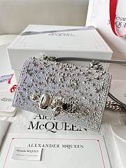 McQueen Crystal-embellished Mini Jewelled Satchel Silver 17.5x9.5x4cm - 1