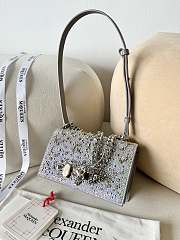 McQueen Crystal-embellished Mini Jewelled Satchel Silver 17.5x9.5x4cm - 6