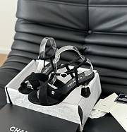 CC Sandal Kid Suede Imitation Pearls Black - 1