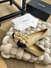 CC Ballet Flats Camellia Lambskin Beige/ Black - 2