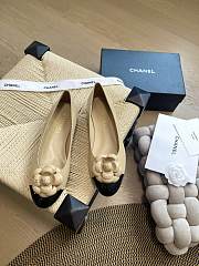 CC Ballet Flats Camellia Lambskin Beige/ Black - 5