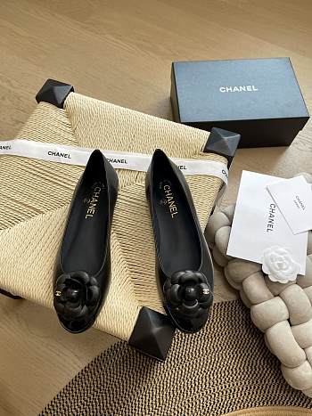 CC Ballet Flats Camellia Lambskin Black