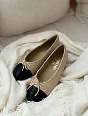 CC Ballet Flats Lambskin Beige/ Black - 2