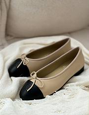 CC Ballet Flats Lambskin Beige/ Black - 4