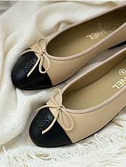 CC Ballet Flats Lambskin Beige/ Black - 5