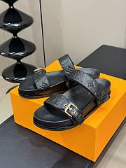 LV Bom Dia Flat Comfort Mule Black Monogram Debossed Lamb 1ABVNB - 6