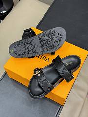 LV Bom Dia Flat Comfort Mule Black Monogram Debossed Lamb 1ABVNB - 5