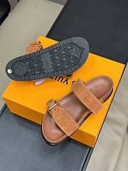 LV Bom Dia Flat Comfort Mule Camel Brown Perforated Suede 1ACTGI - 6