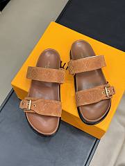 LV Bom Dia Flat Comfort Mule Camel Brown Perforated Suede 1ACTGI - 2