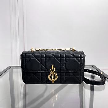 Dior Miss Daisy Mini Bag Black Macrocannage Lambskin 22x12.5x4cm