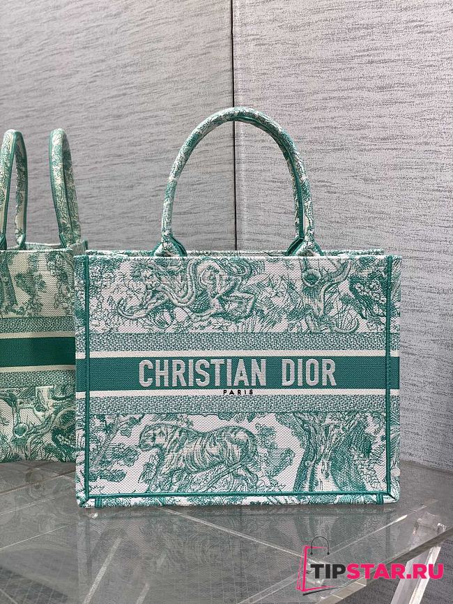 Dior Medium Dioriviera Dior Book Tote Aquamarina Toile de Jouy Embroidery 36x27.5x16.5cm - 1