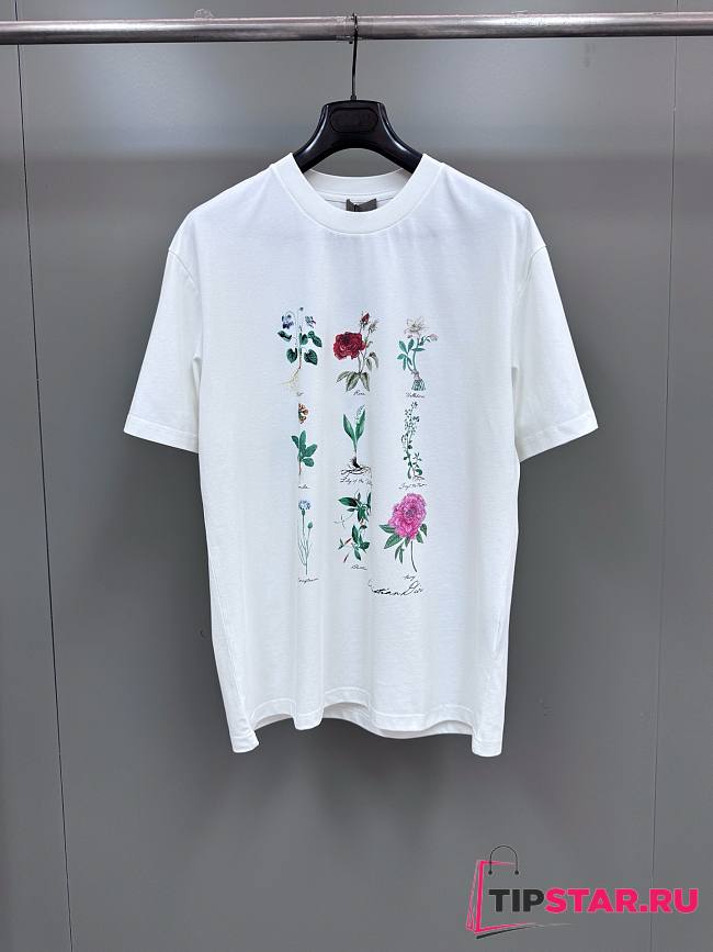 Dior T-Shirt White Slub Cotton Jersey  - 1