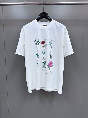 Dior T-Shirt White Slub Cotton Jersey 