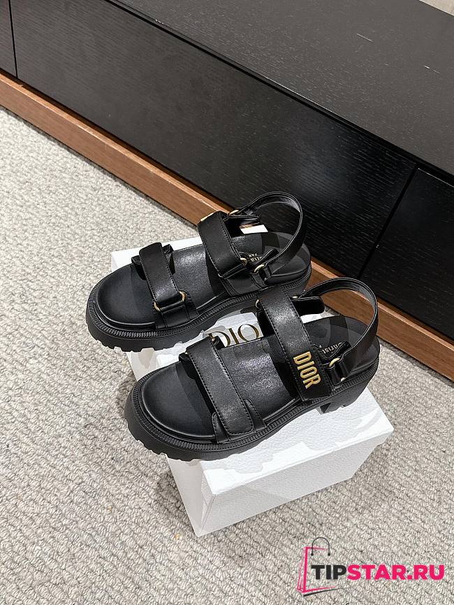 Dioract Platform Sandal Black Lambskin  - 1