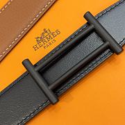 Hermes Rider Belt Buckle & Reversible Leather Strap Black/Brown 32mm - 5