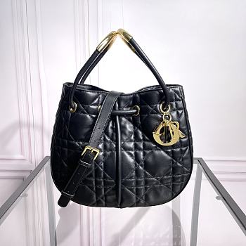 Medium Dior Nolita Bag Black Macrocannage Lambskin 27x25x5cm 