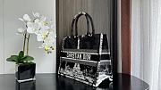 Medium Dior Book Tote Black and White Paris Embroidery 36x27.5x16.5cm - 3