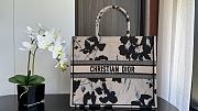 Medium Dior Book Tote Beige and Black Fleurs Mystiques Embroidery 36x27.5x16.5cm - 1