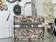 Medium Dior Book Tote White Multicolor Animaux Fantastiques Embroidery 36x27.5x16.5cm - 1