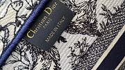 Medium Dior Book Tote White and Navy Blue Toile de Jouy Soleil Embroidery 36x27.5x16.5cm - 6