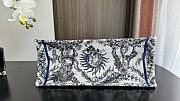 Medium Dior Book Tote White and Navy Blue Toile de Jouy Soleil Embroidery 36x27.5x16.5cm - 4